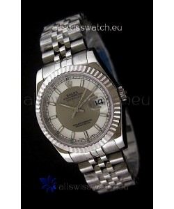 Rolex Datejust Mens Japanese Replica Watch in White & Grey Dial