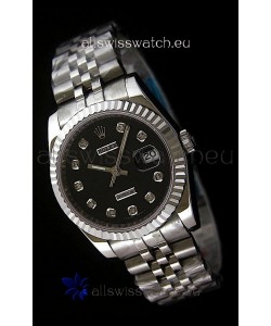 Rolex Datejust Mens Japanese Replica Watch in Black Dial