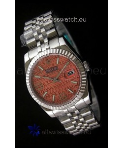 Rolex Datejust Mens Japanese Replica Watch in Orange Dial