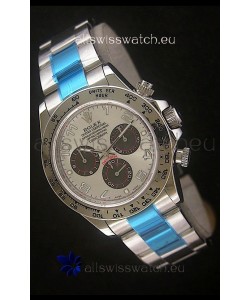Rolex Daytona Cosmograph Swiss Replica Stainless Steel Watch in White Dial