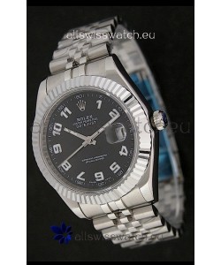 Rolex DateJust Swiss Replica Watch in White Arabic Hour Markers