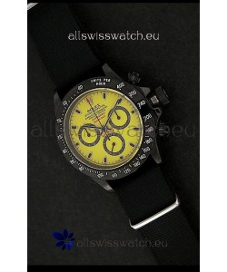 Rolex Daytona Oyster Perpetual Swiss Replica PVD Watch in Yellow Dial