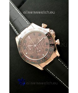 Rolex Daytona Cosmograph Swiss Rose Gold Replica Watch in Brown Dial
