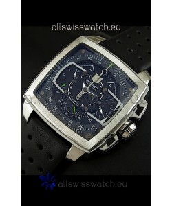 Tag Heuer Monaco Mikrograph Japanese Replica Watch in Black/Green Strap