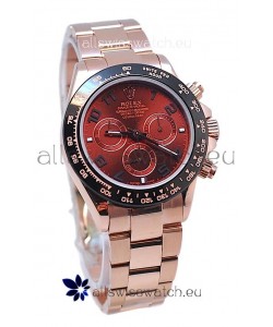 Rolex Daytona Chronograph MonoBloc Cerachrom Bezel Swiss Replica Rose Gold Plated Watch