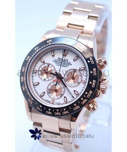 Rolex Daytona Chronograph MonoBloc Cerachrom Bezel Swiss Replica Watch in White Dial