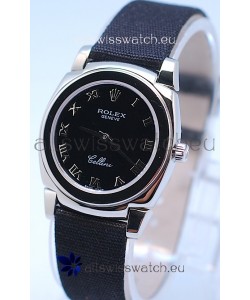 Rolex Cellini Cestello Ladies Swiss Black Watch in Roman Markers