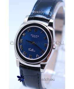 Rolex Cellini Cestello Ladies Swiss Blue Watch in Roman Markers
