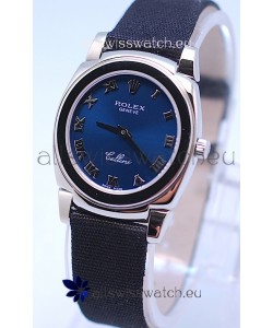 Rolex Cellini Cestello Ladies Swiss Watch in Blue Silver Face