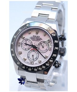 Rolex Daytona MonoBloc Cerachrom Bezel Swiss Replica Rose Gold Plated Watch in Pink Mother Pearl Dial