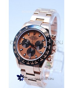Rolex Daytona Chronograph MonoBloc Cerachrom Bezel Swiss Replica Watch in Rose Gold Plated