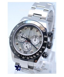 Rolex Daytona MonoBloc Cerachrom Bezel Swiss Replica Rose Gold Plated Watch in White Mother Pearl Dial