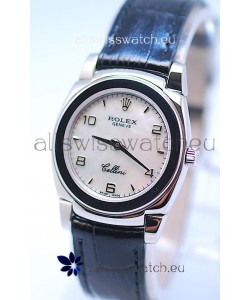 Rolex Cellini Cestello Ladies Swiss Watch in White Pearl Face